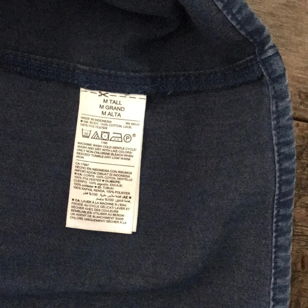 Old Navy Chambray Shirt Dress with Lace - Picture 10 of 10